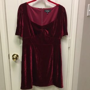 Lulus Deep Red Velvet dress Size L